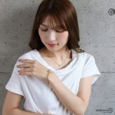 ステンレス マンテル チェーンブレスレット あずき 細身 2カラー 2サイズ レディース シンプル 華奢 上品 大人 きれいめ カジュアル ミニマル 重ね付け 手元 アクセサリー 丸型 留め具 デイリー オフィス 金属アレルギー対応