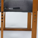高座椅子 リング リクライニング 天然木 グレー・オーカー W57.5xD55-89xH98cm座面高47/50/53cm 座椅子 リクライニングチェア パーソナルチェア 肘付き グレイ オーカー おしゃれ