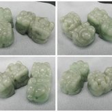 天然ヒスイ本翡翠如意ヒキュウミャンマー産天然石ひすいオスメスペア中小型置物