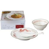 レトロ中華 チャーハンセット 赤 中華食器 チャーハン皿 レンゲ付 ラーメン店風 昭和レトロ おうち中華 電子レンジ対応 食洗機対応 ギフト 結婚祝い 新築祝い ギフト〈04940〉 M-mode