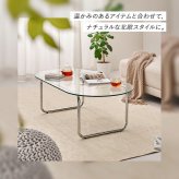 センターテーブル ガラステーブル 丸型 円形 ローテーブル ガラス天板 天板厚み8mm 強化ガラス 幅80×80cm スチール脚 食事 パソコン コンパクト お洒落 可愛い ワンルーム 一人暮らし シンプル くつろぎ 快適 北欧 モダン 新生活
