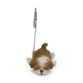 メモスタンド woobia ウービア シーズー 子犬 リアル動物オーナメント 高さ8cm デスク 卓上 インテリア 誕生日 お礼 退職祝い プチギフト 犬好き ギフト プレゼント メモホルダー