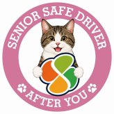 カーサイン 高齢者マーク SENIOR SAFE DRIVER キジ白 ステッカー シール 直径13cm 肉球 日本製 車