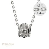 ゴールド ネックレス ハワイアンジュエリー ネックレス ホワイトゴールド バレル 樽 プルメリア 透かし模様 14K K14ホワイトゴールド 14k k14カットあずきチェーン太1.4mm ギフトラッピング可能 彼女 妻 女性 レディース プレゼント ハロウィン 【品番：CG-GP105W-CH1020】