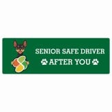 カーサイン 高齢者マーク SENIOR SAFE DRIVER ミニチュアピンシャー ステッカー シール 長方形 15x5cm 肉球 日本製 車