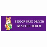 カーサイン 高齢者マーク SENIOR SAFE DRIVER スムースコリー ステッカー シール 長方形 15x5cm 肉球 日本製 車