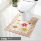 ラグ マット 洗える イタリア製ジャガード織りトイレマット-フィオーレ トイレタリー トイレ ホットカーペット対応 丸洗いOK 花柄 カラフル かわいい おしゃれ イタリア ウォッシャブル 滑りにくい コンパクト収納可能