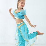ジャスミン 衣装 子供 アラジン プリンセス ドレス 子供用 ハロウィン クリスマス 仮装 コスプレ アラビアン 女の子 ダンス衣装 お姫様 仮装 なりきり コスチューム TDL パーティー  舞台 誕生日 プレゼント ギフト ビスチェ パンツ ヘアバンド ティアラ 4点セット