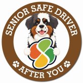 カーサイン 高齢者マーク SENIOR SAFE DRIVER セントバーナード マグネット 強力 直径13cm 肉球 日本製 車 ステッカー