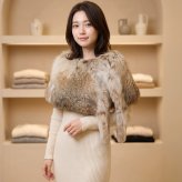 ファー ストール レディース リンクス 毛皮 秋冬 スヌード 本物 リアルファー 母 女性 ギフト プレゼント 7F (104074r)