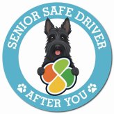 カーサイン 高齢者マーク SENIOR SAFE DRIVER スコティッシュテリア マグネット 強力 直径13cm 肉球 日本製 車 ステッカー