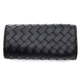 ボッテガヴェネタ キーケース 6連 BOTTEGA VENETA 284137 V3UN1 8803 イントレチャート ブラック 黒 メンズ レディース ラムレザー 羊革 キーフック5本 キーリング付き スナップボタン 鍵入れ ギフト