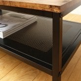 センターテーブル ローテーブル おしゃれ 棚付き テーブル ブラウン ブ ヴィンテージ 幅80 奥行45 収納 リビングテーブル コーヒーテーブル 北欧 ビンテージ インダストリアル 木製 スチール 省スペース コンパクト ブルックリン 新生活