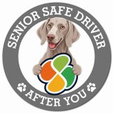 カーサイン 高齢者マーク SENIOR SAFE DRIVER ワイマラナー マグネット 強力 直径13cm 肉球 日本製 車 ステッカー