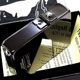 ZIPPO ライター 1935復刻 レプリカ ジッポ オールドロゴ ブラックニッケル 金差し 角型 外ヒンジ 3バレル シンプル 彫刻 黒 おしゃれ 高級 メンズ かっこいい プレゼント ギフト