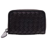 ボッテガヴェネタ 小銭入れ コインケース メンズ BOTTEGA VENETA イントレチャート ナッパレザー 本革 ラウンドファスナー 仕切り付き フォンダン ダークブラウン 保存箱付き 114075 V3UN1 2114