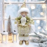 ヨーロピアンスタイルサンタクロース ゴールド 高さ50cm クリスマス クリスマスグッズ オーナメント ノエル 人形 ドール 北欧 置物