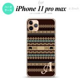 iPhone11ProMax iPhone11pro max スマホケース ハードケース エスニック ゾウ 茶 +アルファベット メンズ レディース nk-i11pm-1574i