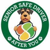 カーサイン 高齢者マーク SENIOR SAFE DRIVER エアデールテリア ステッカー シール 直径13cm 肉球 日本製 車