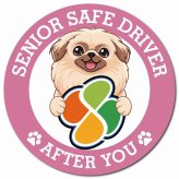 カーサイン 高齢者マーク SENIOR SAFE DRIVER ペキニーズ マグネット 強力 直径13cm 肉球 日本製 車 ステッカー