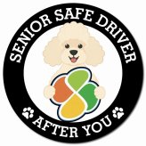 カーサイン 高齢者マーク SENIOR SAFE DRIVER プードル マグネット 強力 直径13cm 肉球 日本製 車 ステッカー
