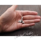 ハワイアンジュエリー ホエールテール ペアペンダントトップ 2個セット 刻印 無料 誕生石入れ可 Mサイズ シルバー925 ネックレス チェーン別売 ペンダントヘッド カップル 夫婦 プレゼント ハロウィン 【品番：SP30511P】