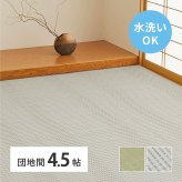 夏ラグ 夏用カーペット 洗える い草風 カーペット 涼風 りょうふう 団地間 4.5帖 4.5畳 PP ラグ ござ ビニール風 上敷き 畳の保護 畳替え 国産 新生活