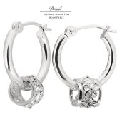 ハワイアンジュエリー フープピアス ピアス ホワイトゴールド ピアス 外径15mm クロッシングピアス ハイビスカス 透かし バレル 樽 ゴールド 片耳 1個 購入可 K14ホワイトゴールド 14K 20G ゲージ 彼女 妻 女性 レディース プレゼント ハロウィン 【品番：GE222W】