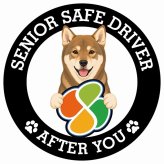 カーサイン 高齢者マーク SENIOR SAFE DRIVER 四国犬 ステッカー シール 直径13cm 肉球 日本製 車