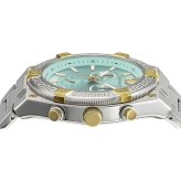 ヴェルサーチェ 腕時計 メンズ ライトブルー アクアブルー シルバー ゴールド クロノグラフ 46mm VERSACE SPORTY GRECA スイス製 メンズ腕時計 高級 ブランド おしゃれ プレゼント ギフト 成人 卒業 入学