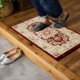 ラグ カーペット 玄関 屋内 屋外 輸 入 ネカル アイボリー 約50×80cm 長方形 民族調 エスニック モダン シンプル オールシーズン 丈夫 50×80cm ルカス レッド 新生活
