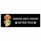 カーサイン 高齢者マーク SENIOR SAFE DRIVER ダップー ステッカー シール 長方形 15x5cm 肉球 日本製 車
