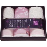 今治泉州さくらづくし フェイスタオル ハンドタオル 3枚セット [26-7532-033] TMS2008803 タオルギフト 綿100パーセント 今治タオル 泉州タオル ガーゼ 後晒し 桜柄 内祝い 出産 快気 香典返し お返し