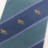 【富士桜工房】干支・寅・ブルーグレー×ターコイズ・富士桜工房・日本製シルクジャカードの和風ネクタイ