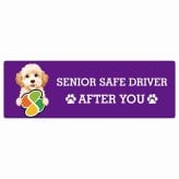 カーサイン 高齢者マーク SENIOR SAFE DRIVER ゴールデンドゥードル ステッカー シール 長方形 15x5cm 肉球 日本製 車