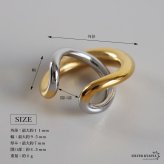 ステンレス ニュアンスイヤーカフ 交差 メタルイヤーカフ コンビ 不規則 クロス ライン ゴールド 18KGP ミックス 片耳1点 可愛い シンプル プチプラ 耳の穴不要 痛くない レディース 金属アレルギー対応フェイクピアス ノンホール イヤリング 女性
