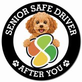 カーサイン 高齢者マーク SENIOR SAFE DRIVER キャバプー マグネット 強力 直径13cm 肉球 日本製 車 ステッカー