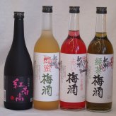 梅酒のみ比べ4本セット(紅南高梅酒20度(和歌山) 赤しそ赤い梅酒(和歌山) 蜂蜜梅酒(和歌山) 緑茶梅酒(和歌山)) 720ml×4本