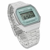 CASIO 腕時計 カシオ 時計 ウォッチ チープカシオ チプカシ ヴィンテージシリーズ デジタル メンズ レディース キッズ シルバー×ブルーグリーン A168WA-3AY [並行輸入品]