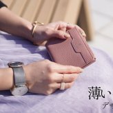 ミニ財布 レディース 本革 薄い 二つ折り財布 ブランド 【ネコポスで送料無料】 mieno spira カードたくさん コンパクト財布 ミニウォレット 定期入れ 小さい 牛革 レザー 上品 スリム 小さい財布 ギフト プレゼント 5F (07000496r)