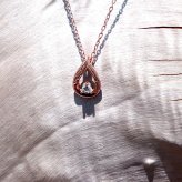 ハワイアンジュエリー ネックレス レディース ステンレス 小さめ ミニチュア ミニマム しずく 雫 可愛い 石 ジルコニア スクロール 波 金属アレルギー対応 チェーン付き ペンダント サージカルステンレス かわいい つけっぱなしOK アジャスター付き プレゼント