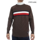 トミーヒルフィガー ゴルフ メンズ シグネチャーストライプ クルーネックセーター TOMMY HILFIGER GOLF THMA473 秋冬モデル お誕生日祝い お祝い 記念品 お父さん 父の日 彼氏 男性 30代 40代 50代 60代  還暦祝い 敬老の日 人気プレゼント プレゼント