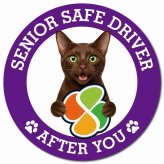 カーサイン 高齢者マーク SENIOR SAFE DRIVER ハバナブラウン マグネット 強力 直径13cm 肉球 日本製 車 ステッカー