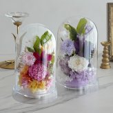 プリザーブドフラワー お供え花 クリアドーム 花あかり｜プリザーブドフラワー お供え花 仏花 クリアドーム 仏壇用 初盆 新盆 四十九日 一回忌 お手入れ簡単 水替え不要 ほこりが入りにくい お悔やみ お彼岸 即日発送 送料無料