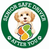 カーサイン 高齢者マーク SENIOR SAFE DRIVER ゴールデンドゥードル マグネット 強力 直径13cm 肉球 日本製 車 ステッカー