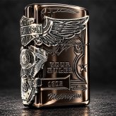 ZIPPO ライター ハーレー ダビッドソン ジッポ チョコブラウン チタン加工 3面大型メタル イーグル HARLEY-DAVIDSON 日本国内限定モデル かっこいい ギフト