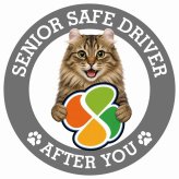 カーサイン 高齢者マーク SENIOR SAFE DRIVER アメリカンカール ステッカー シール 直径13cm 肉球 日本製 車