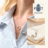 英国製 ハンドメイド 流線形サークル シルバーネックレス レディース スターリングシルバー 925 上品 シンプル 大人 女性 彼女 妻 母 誕生日 記念日 母の日 クリスマス プレゼント ギフト