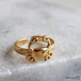 ステンレス カニリング 蟹 ゴールドリング 個性的 ゴールド 18K GP フリーサイズ レディース 女性 指輪 金属アレルギー対応