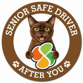 カーサイン 高齢者マーク SENIOR SAFE DRIVER バーミーズ マグネット 強力 直径13cm 肉球 日本製 車 ステッカー
